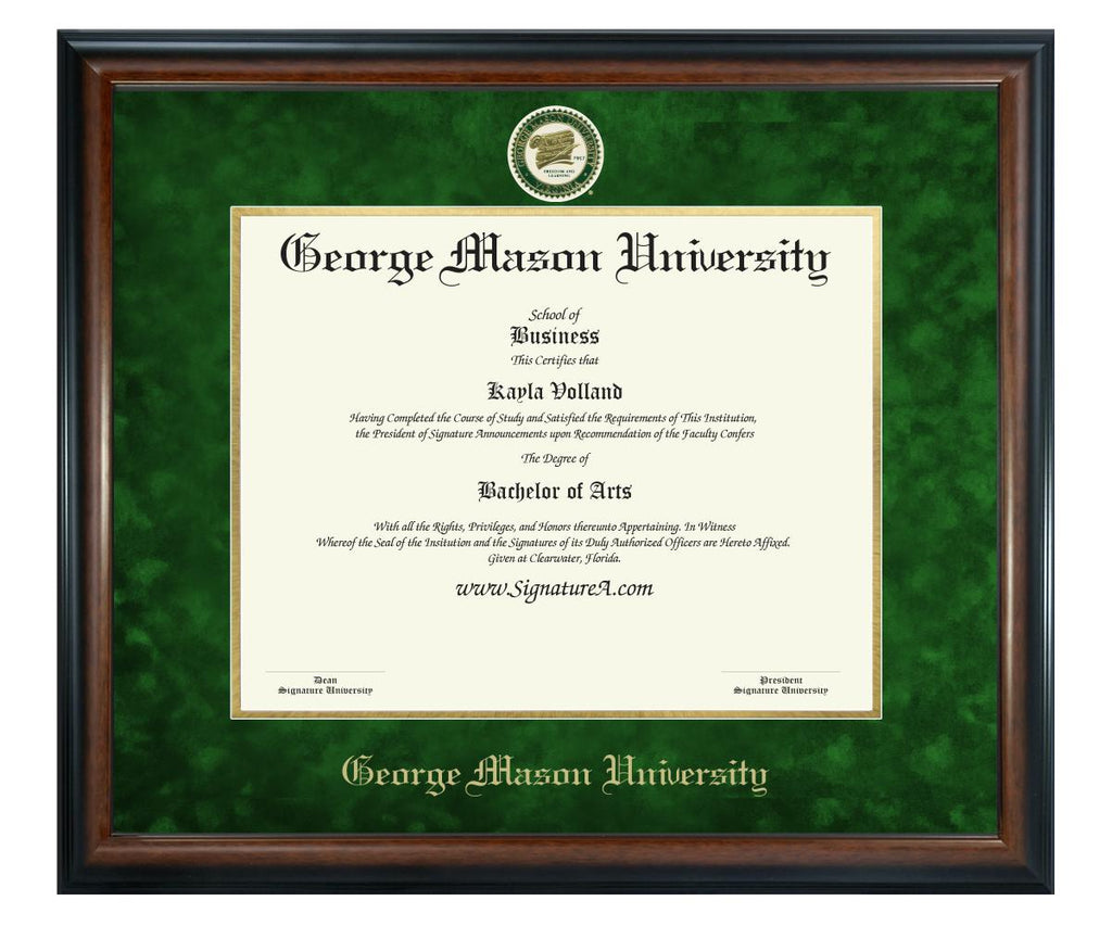 Mason University Diploma Frame (SN) SignatureA