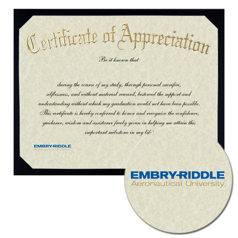 Embry-Riddle Aeronautical University Certificate of Appreciation ...
