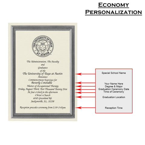 The University of Texas at Austin Graduation Announcement (Economy Style)