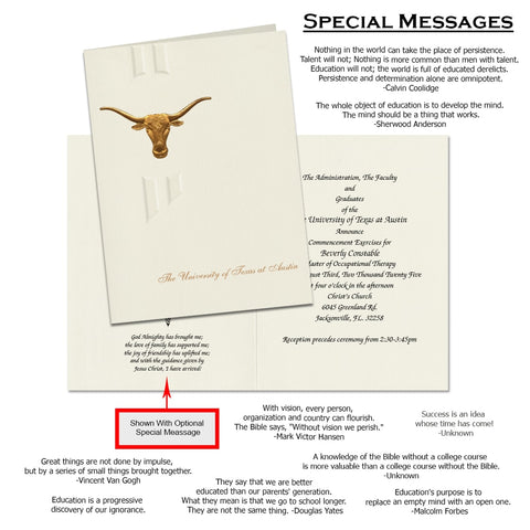 The University of Texas at Austin Graduation Announcement (Platinum Style)
