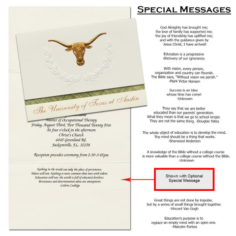 The University of Texas at Austin Graduation Announcement (Platinum Style)