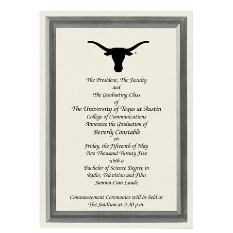 The University of Texas at Austin Graduation Announcement (Economy Style)