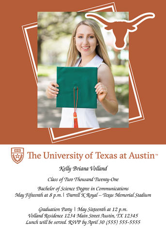 The University of Texas at Austin Announcement (Photo Card)