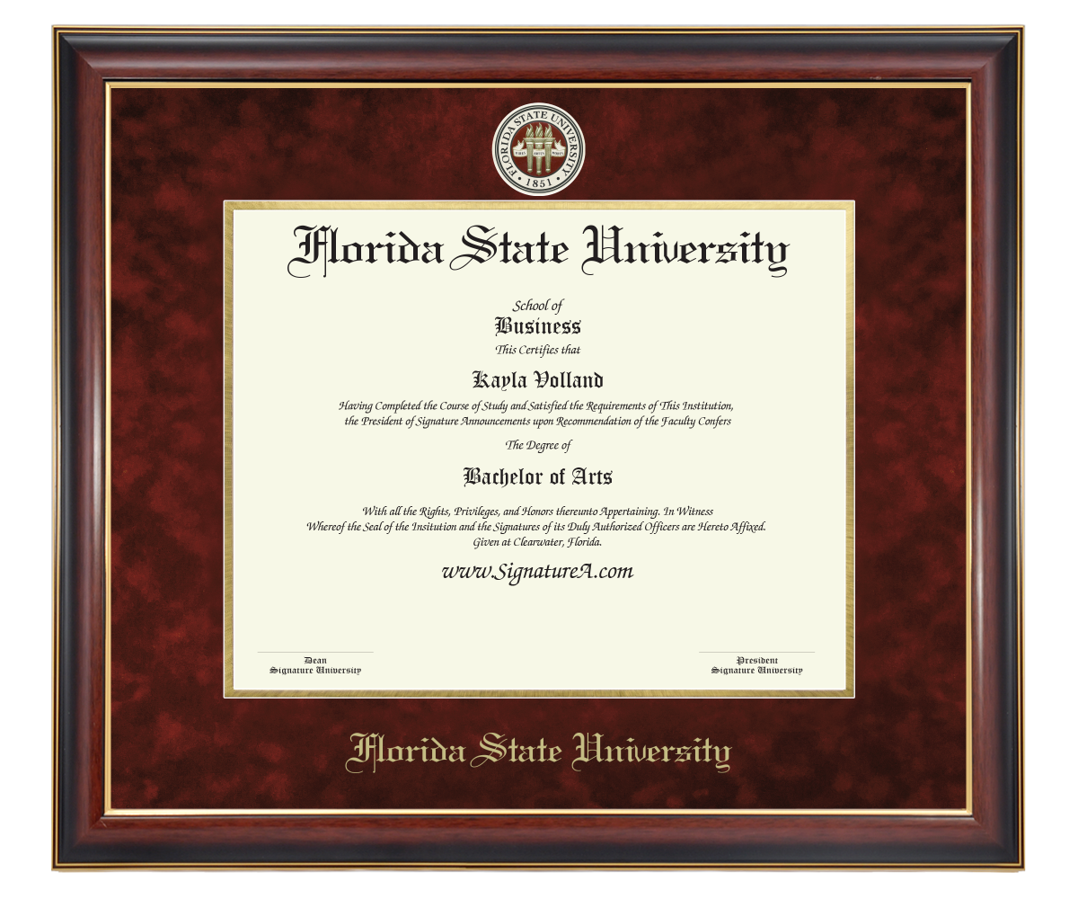 1 FSU Diploma Frame SN- SignatureA